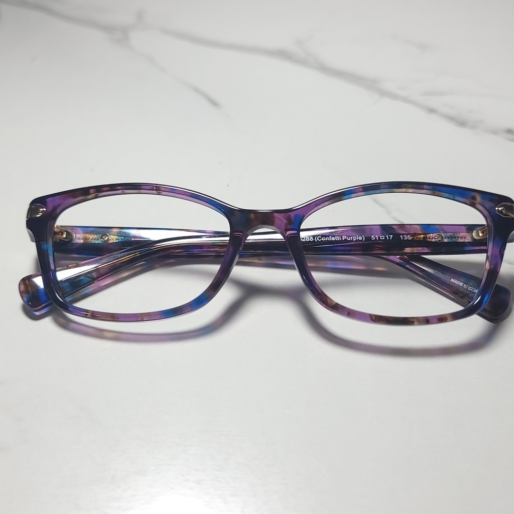 Coach HC 6065 Confetti Purple Tortoise Eyeglass Frames 51-17-135